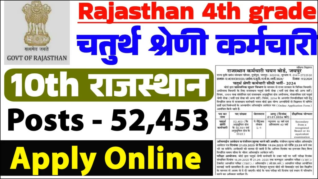 Rajasthan 4th Class Vacancy 2025